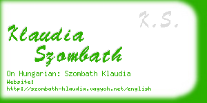 klaudia szombath business card